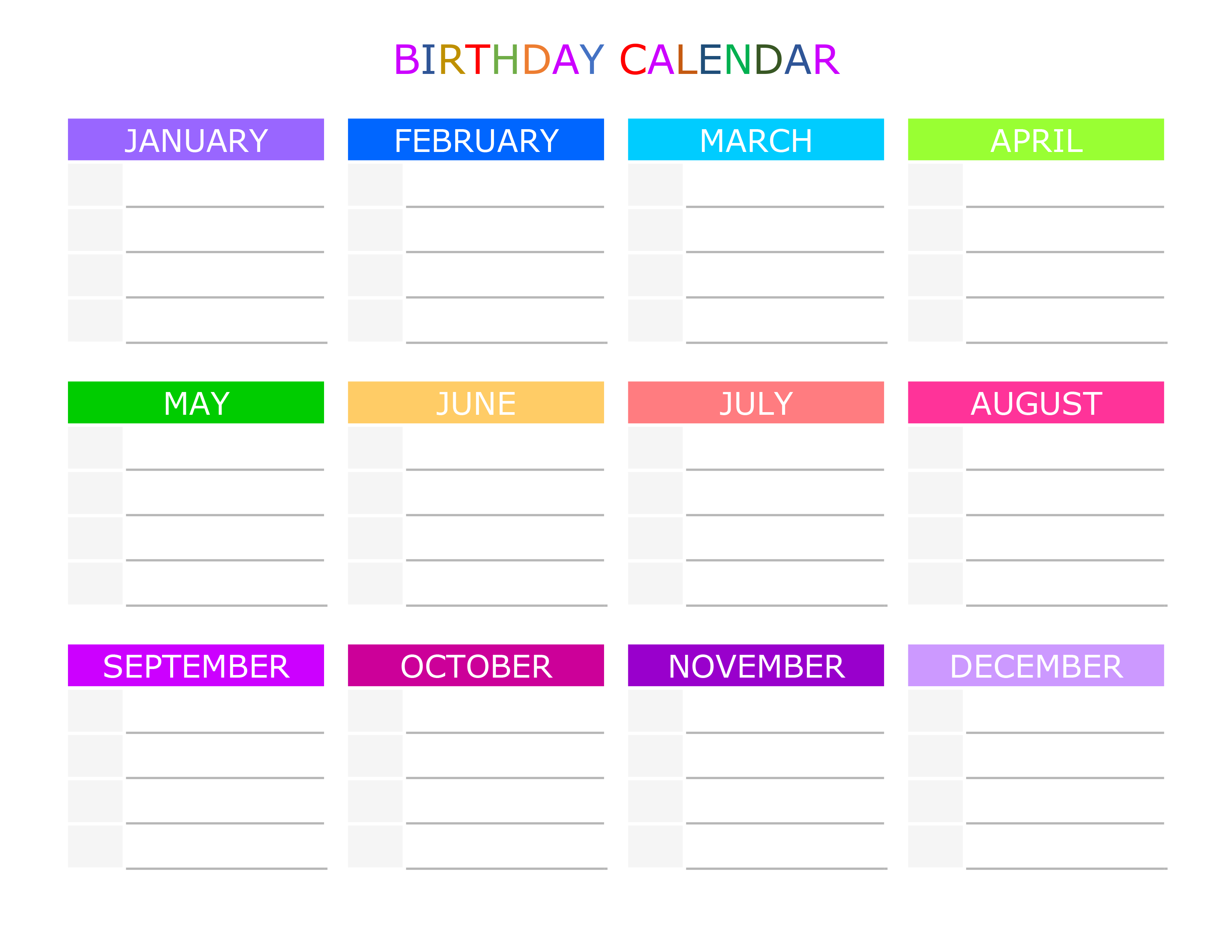 free editable birthday calendar 23