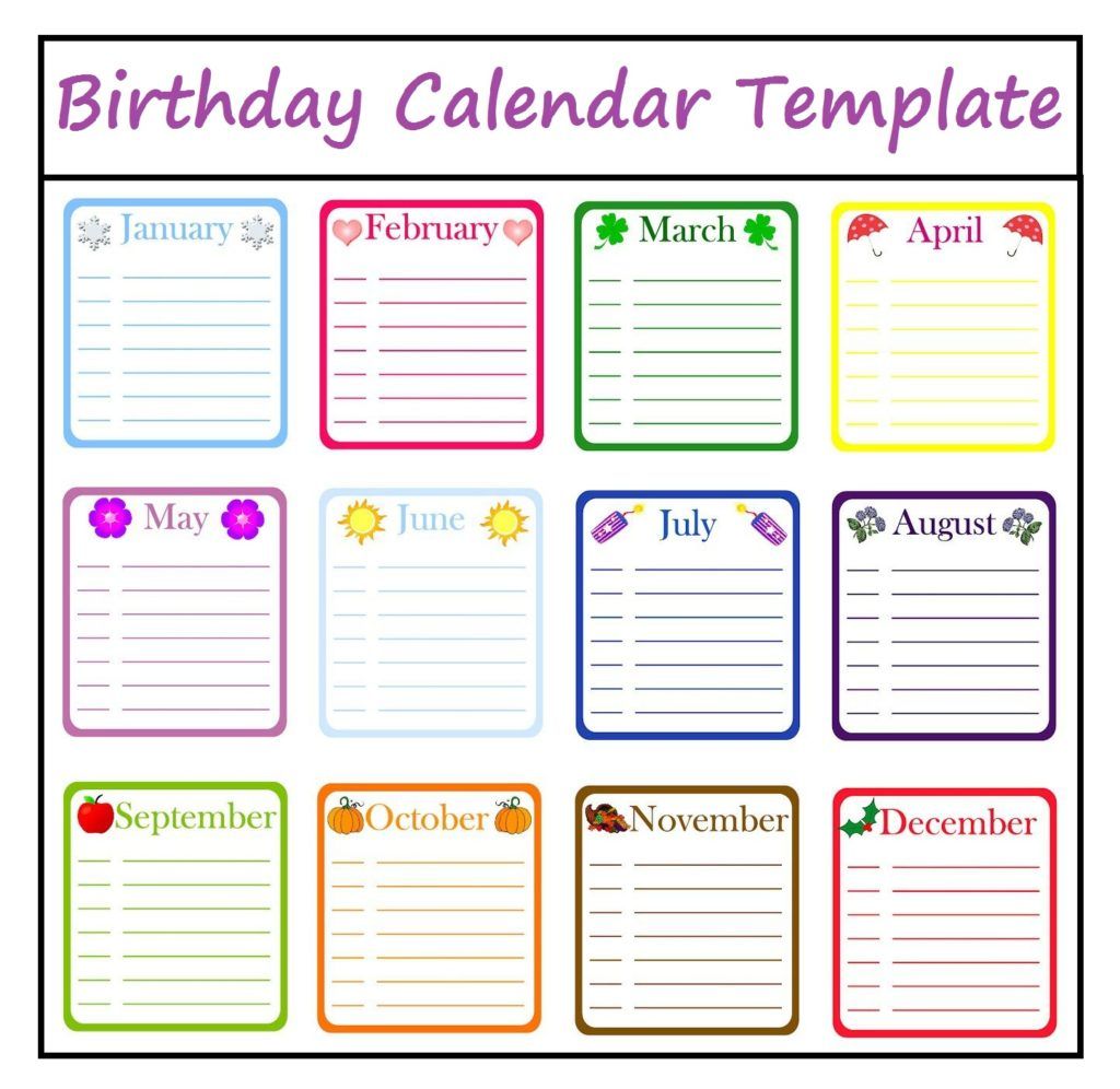 free editable birthday calendar 50