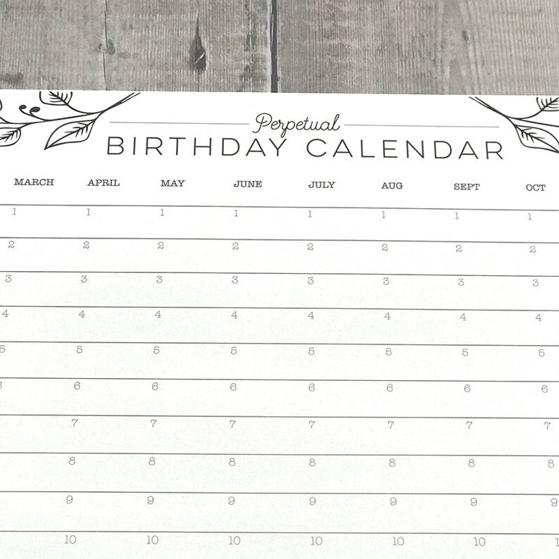 perpetual birthday and anniversary calendar printable 13