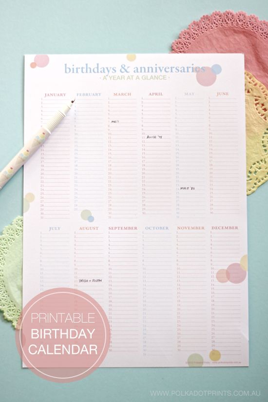 perpetual birthday and anniversary calendar printable 29