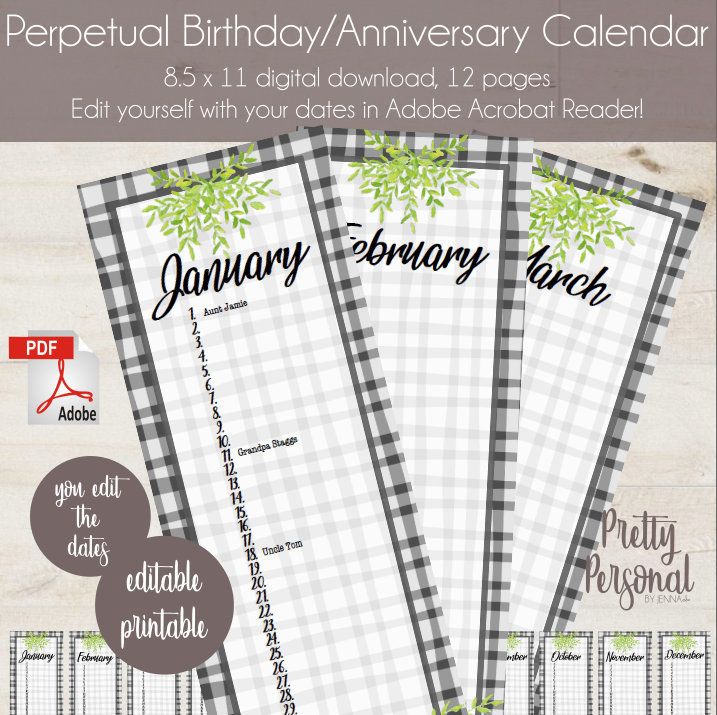 perpetual birthday and anniversary calendar printable 32