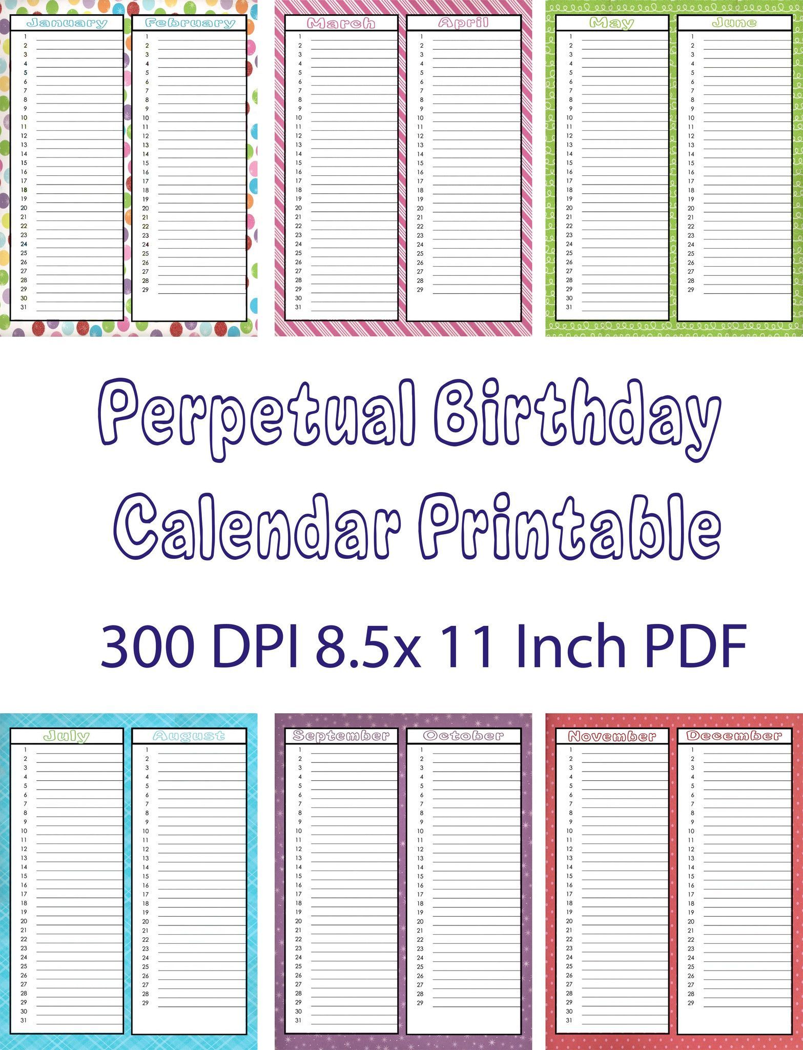 perpetual birthday and anniversary calendar printable 38
