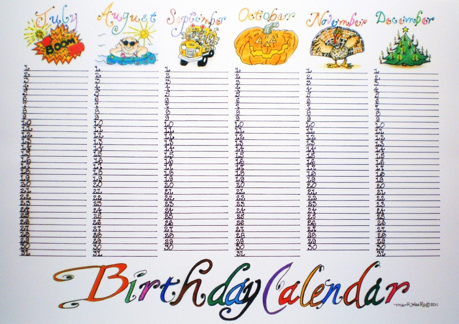 perpetual birthday and anniversary calendar printable 9