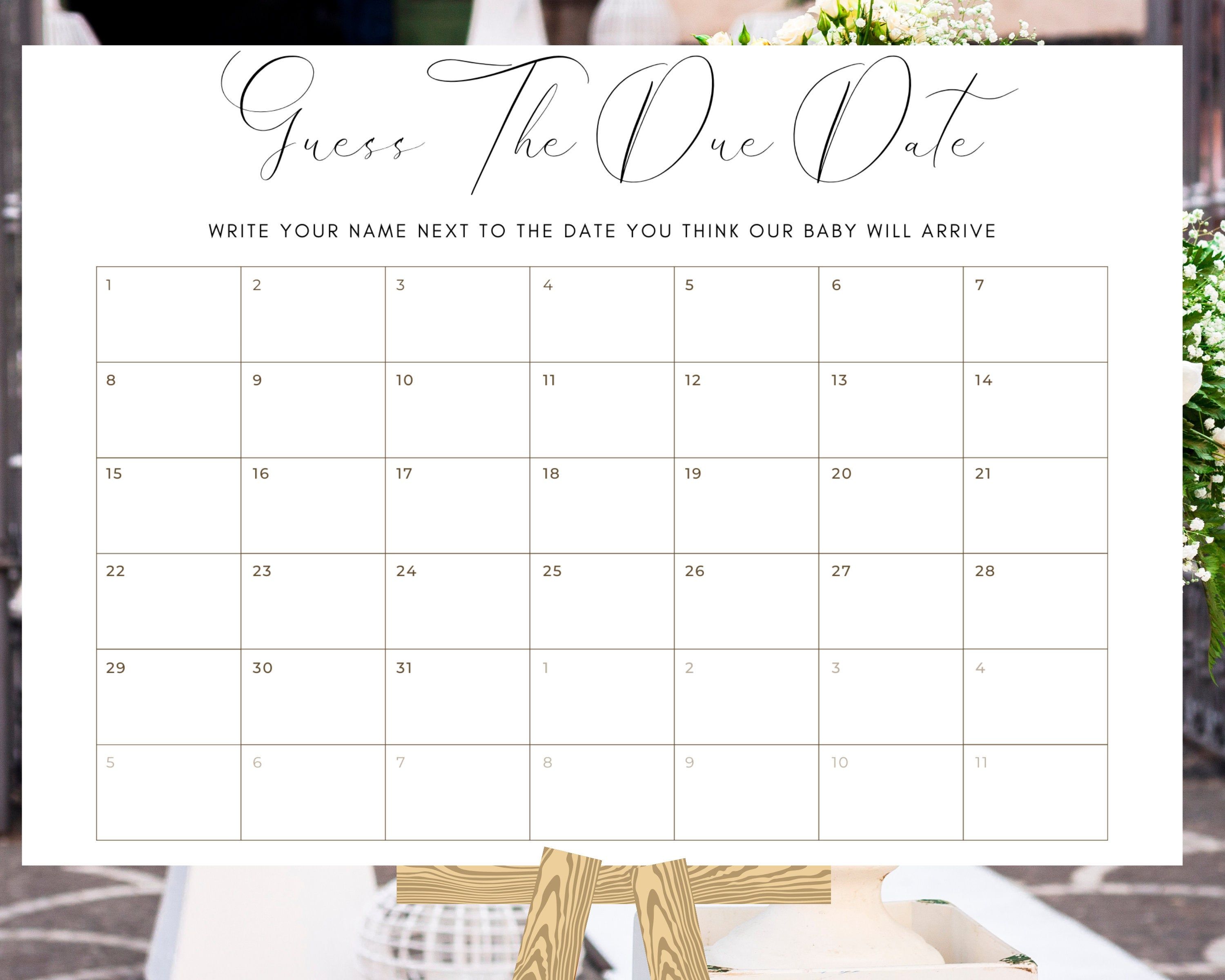 pick the due date calendar template free 10