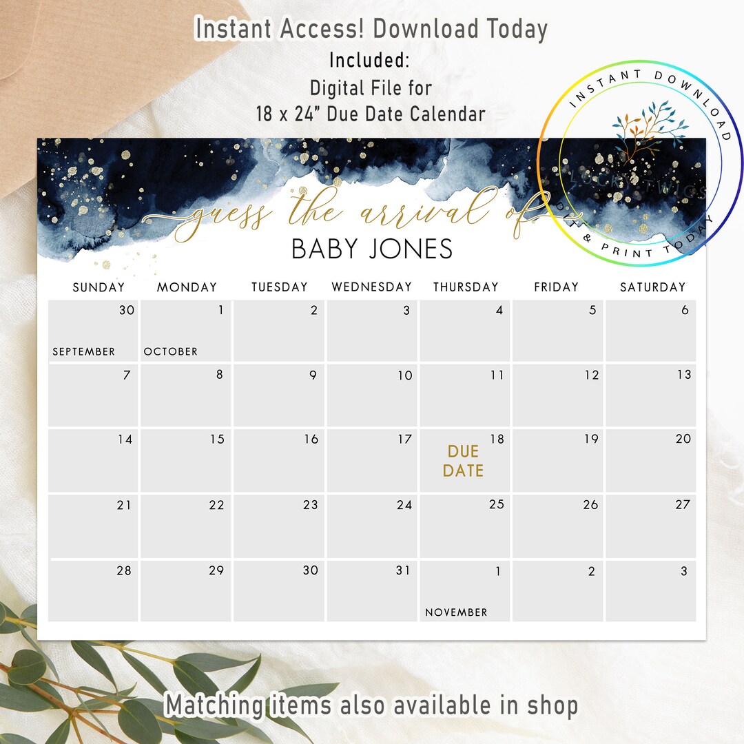 pick the due date calendar template free 15