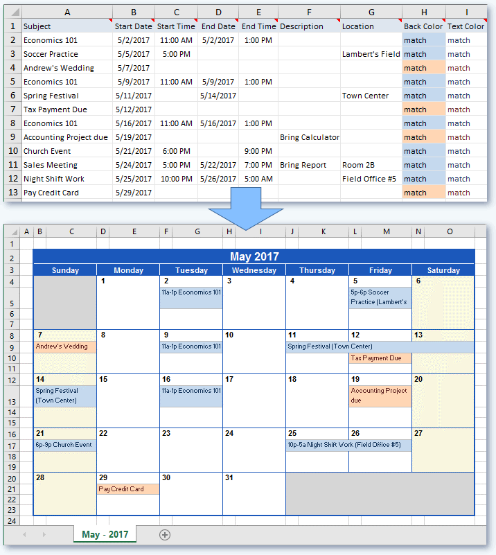 propsed calendar for work outs on excel 44