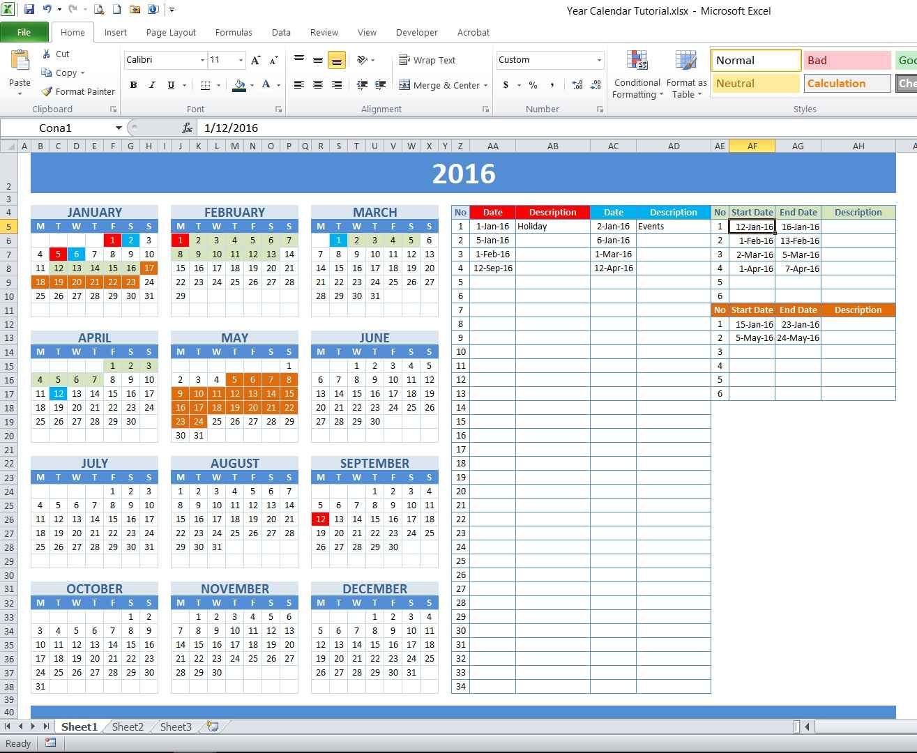 propsed calendar for work outs on excel 49