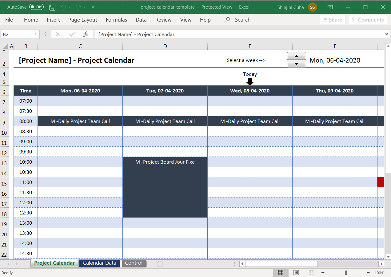 propsed calendar for work outs on excel 51