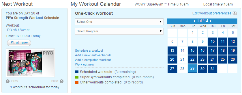 propsed calendar for work outs on excel 63