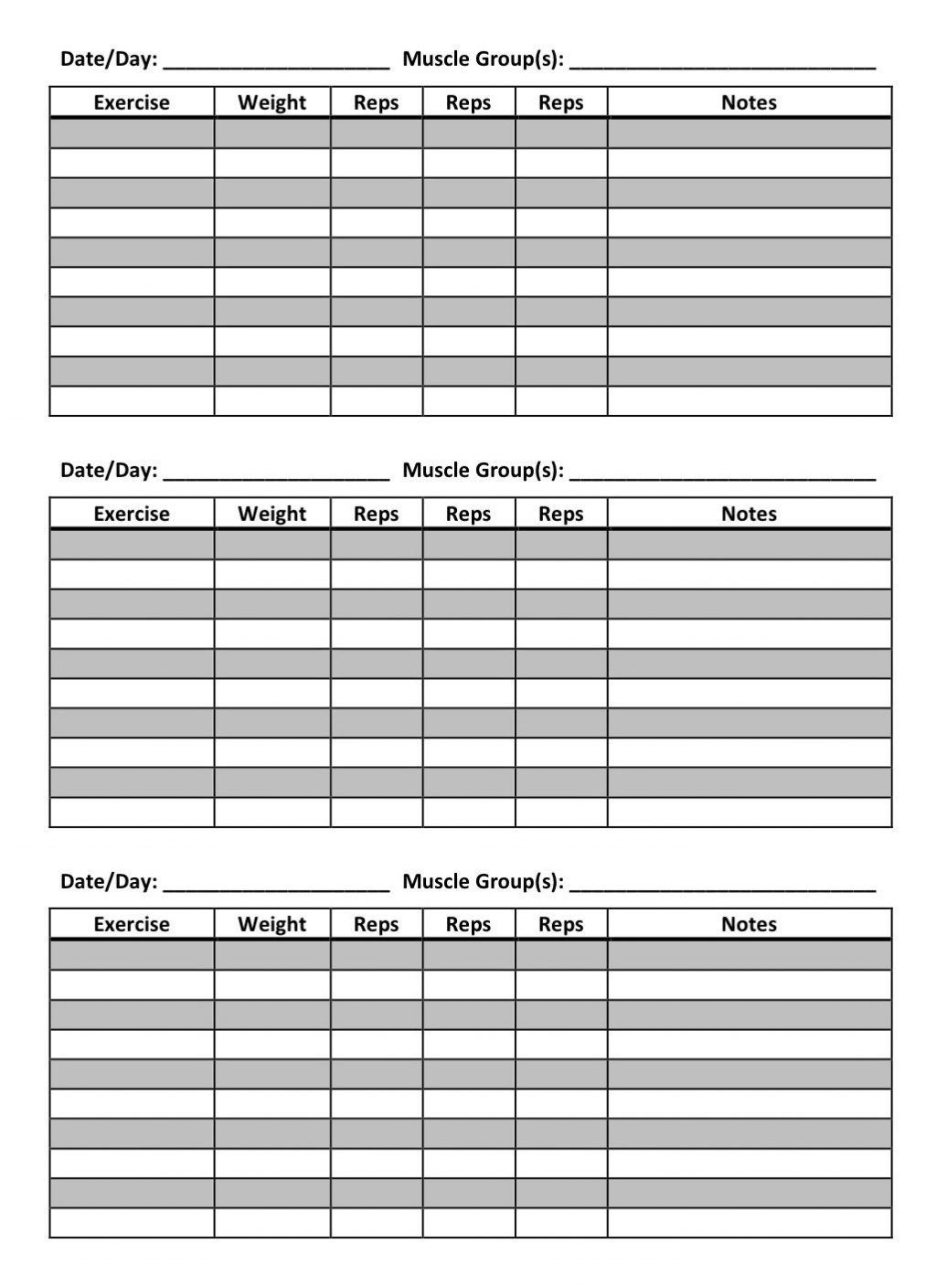 propsed calendar for work outs on excel 64