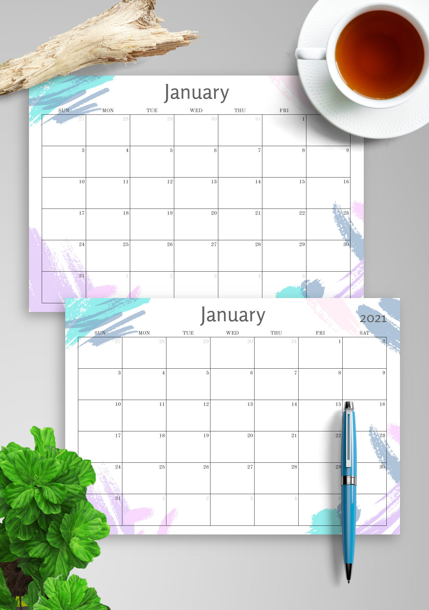 ruled monthly calendar template 1