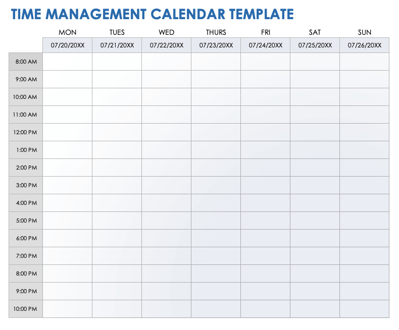 templete for time management report free 22