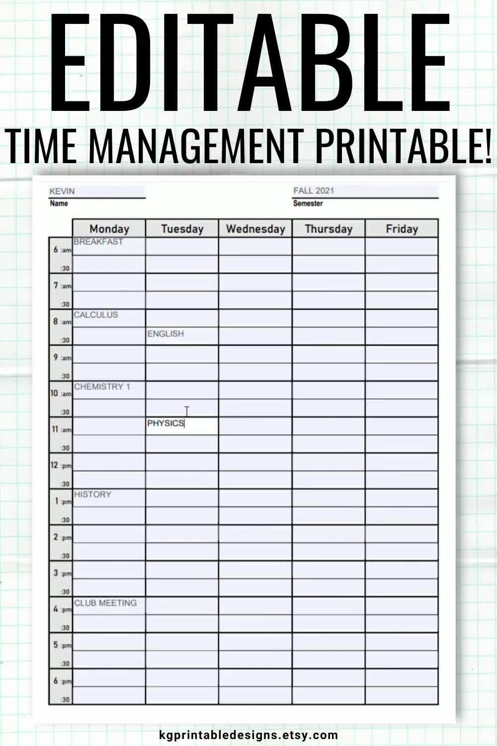 templete for time management report free 28