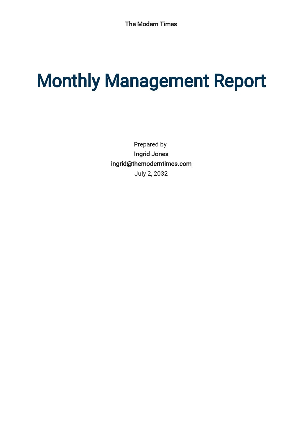 templete for time management report free 34