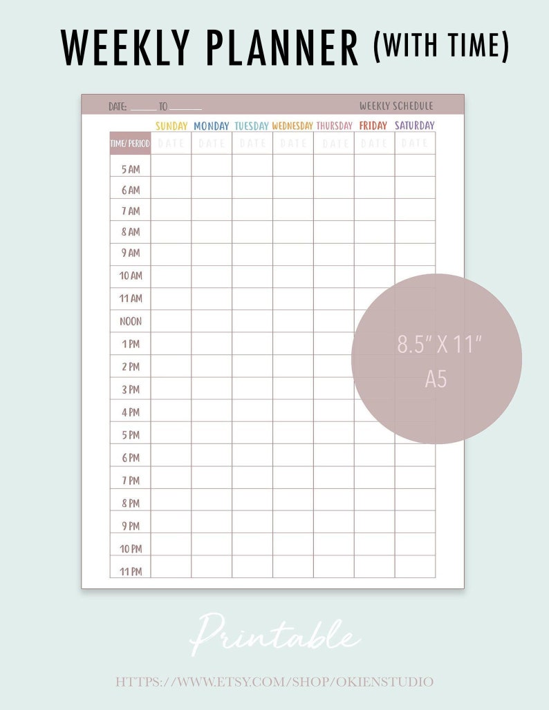 weekly calendar template with time slots 10