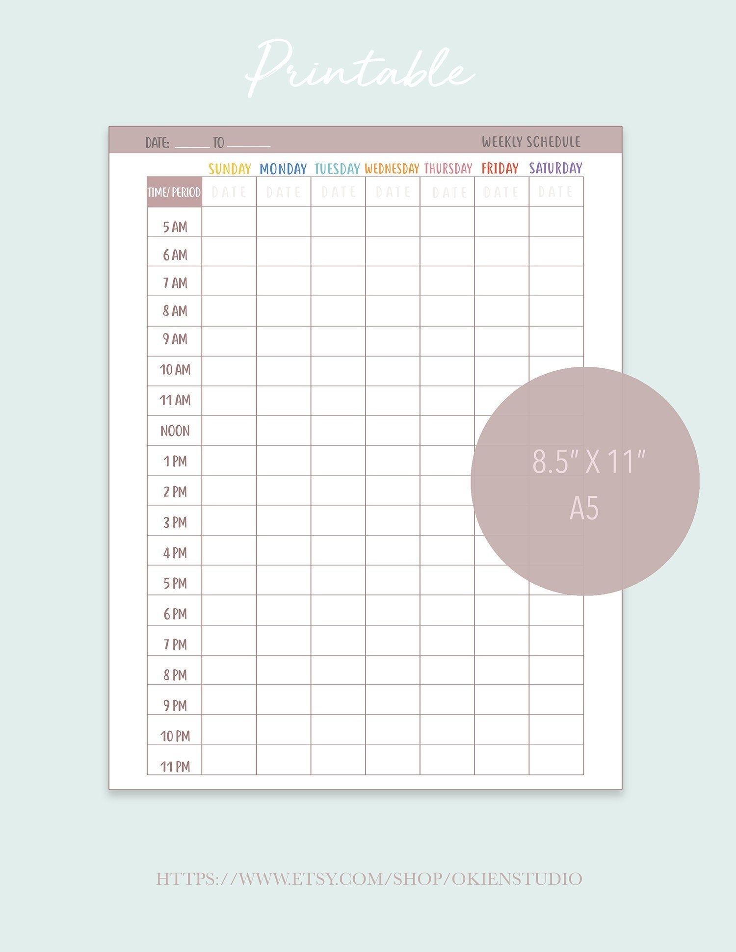 weekly calendar template with time slots 23