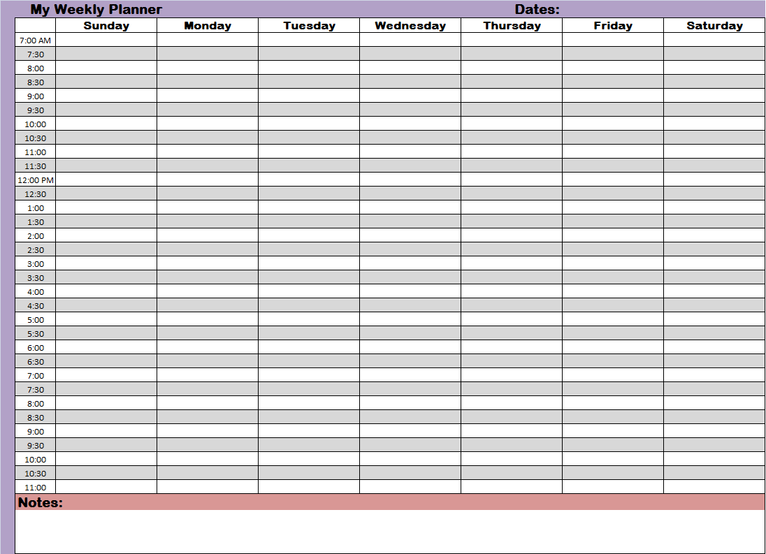 weekly calendar template with time slots 32