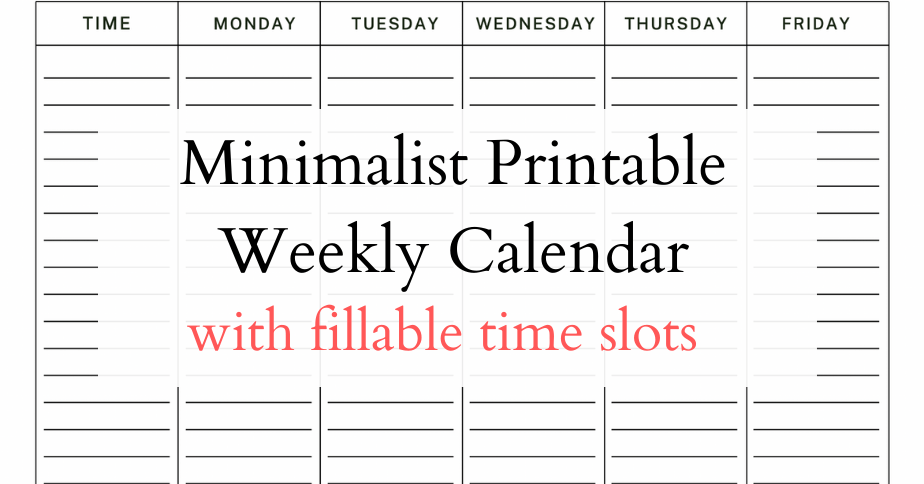 weekly calendar template with time slots 35