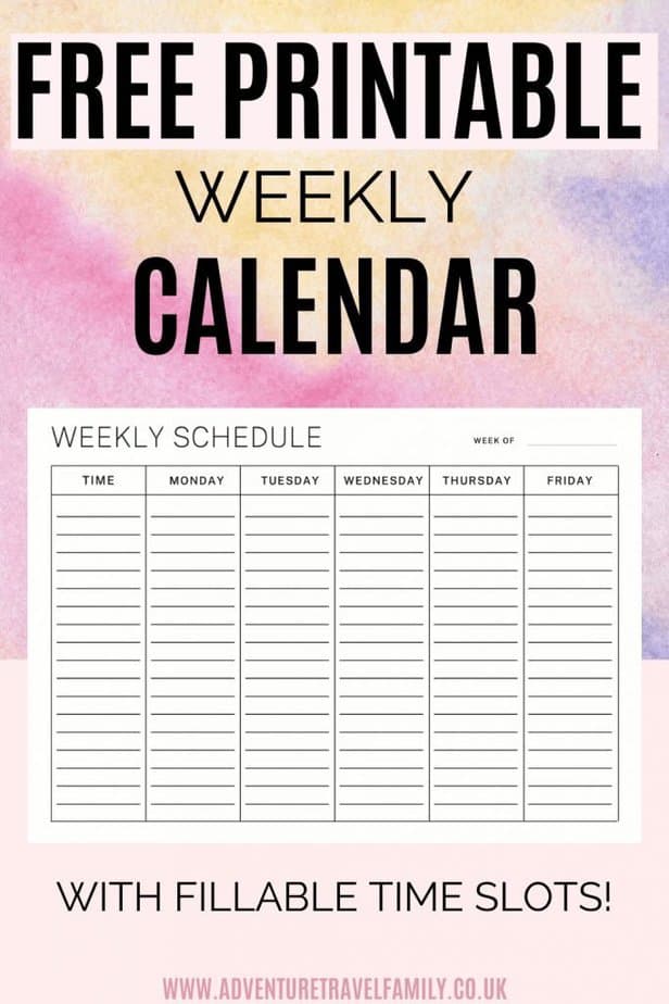 weekly calendar template with time slots 36