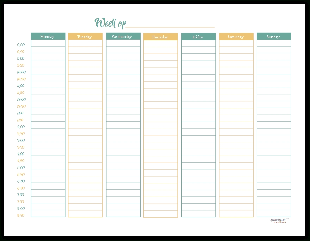 weekly calendar template with time slots 51