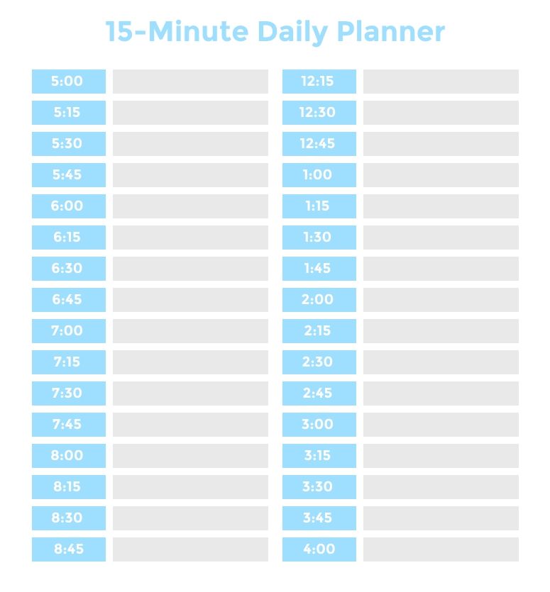 weekly calendar template with time slots 60