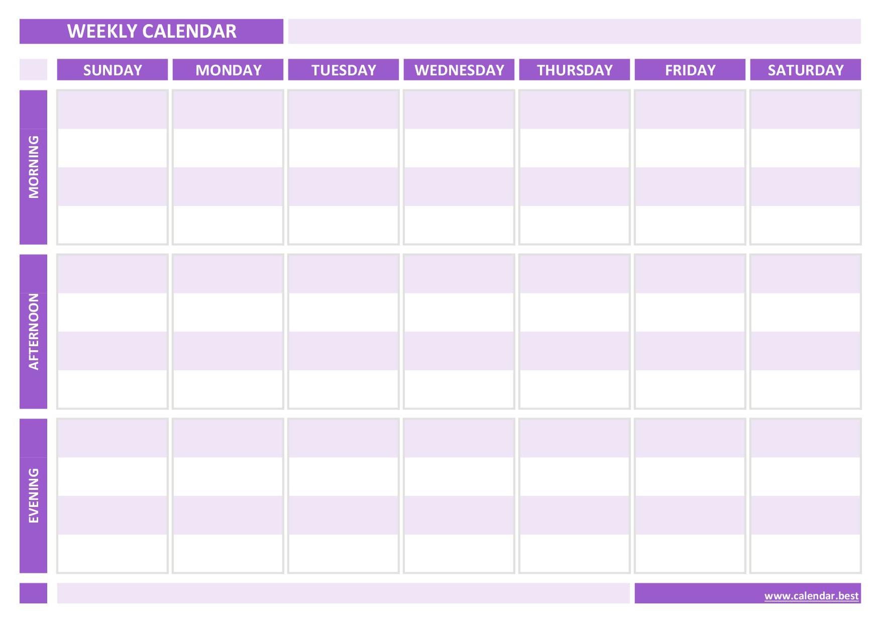 weekly calendar template with time slots 61