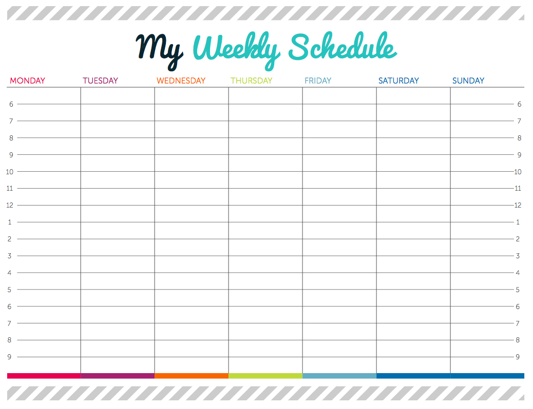 weekly time slots with schedule 27