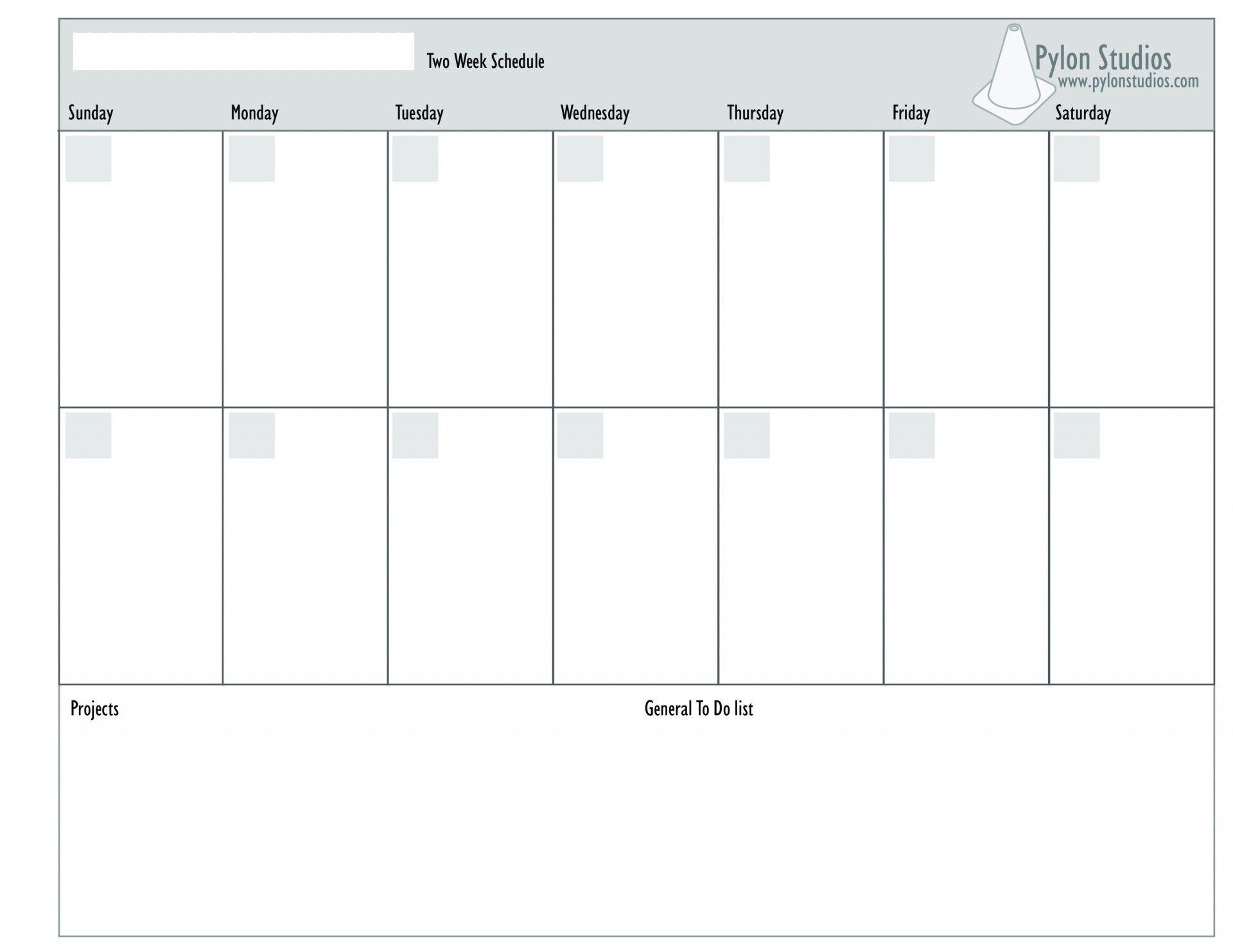 2 week blank calendar printable 12