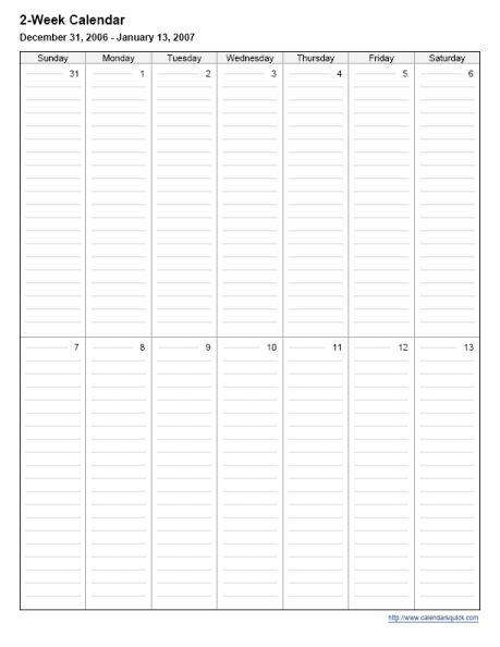 2 week blank calendar printable 29