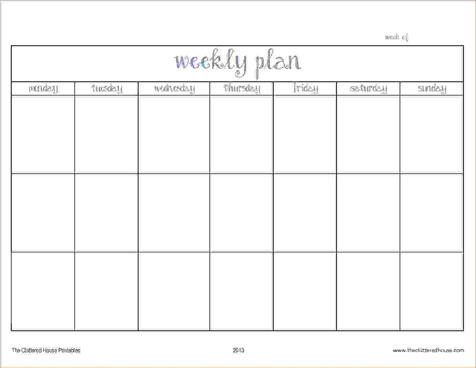 2 week blank calendar printable 52