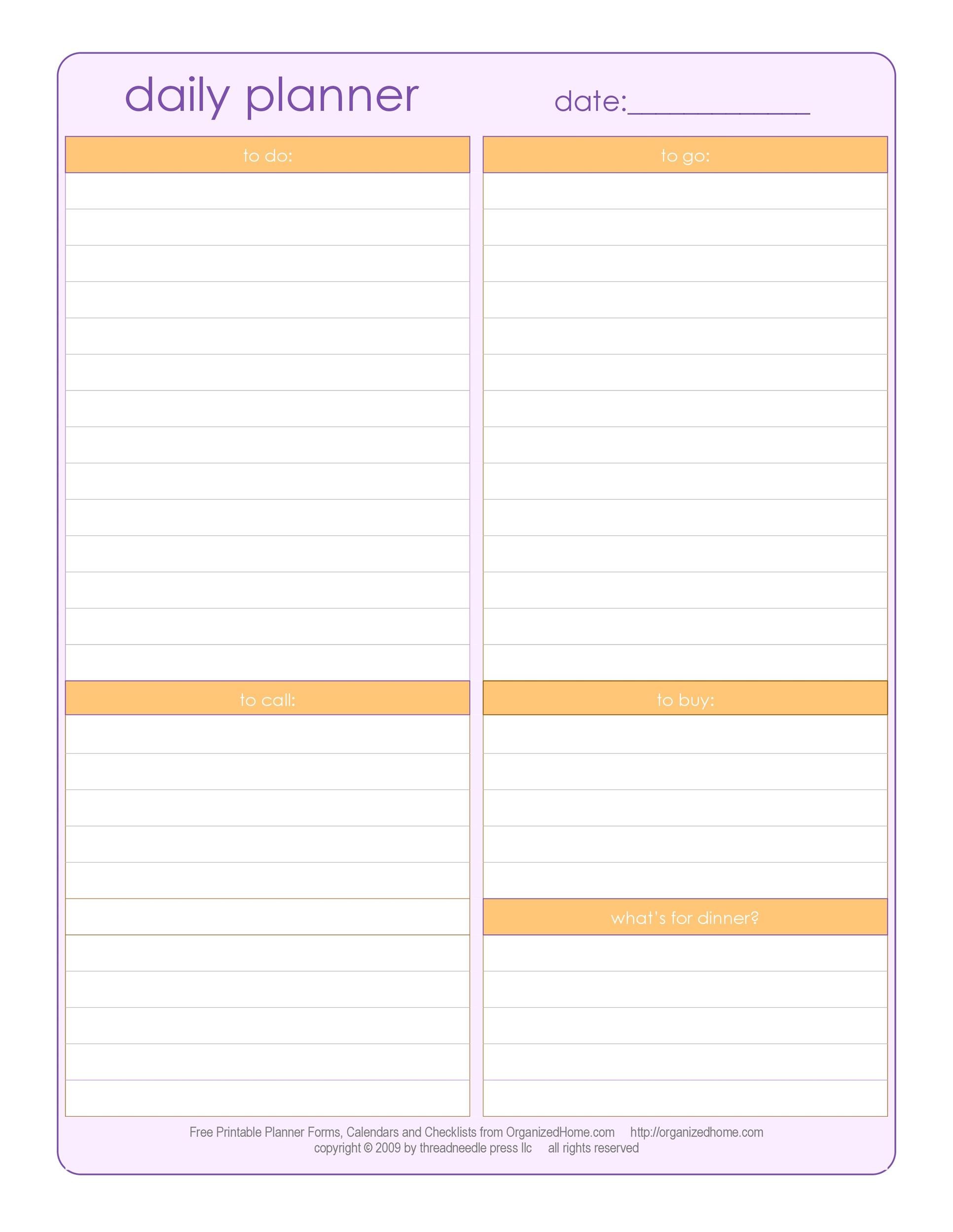 21 day calendar template 21