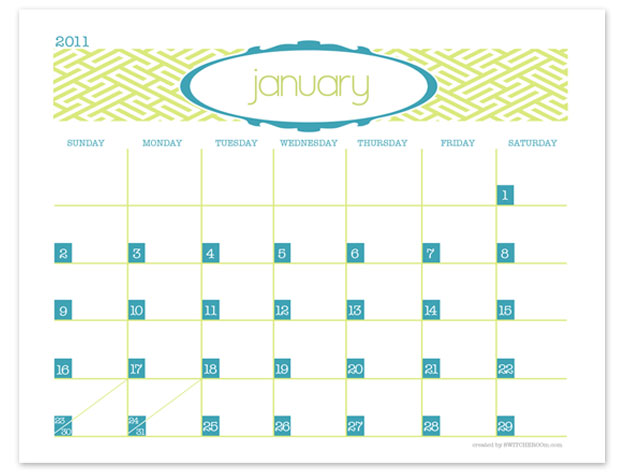 21 day calendar template 3