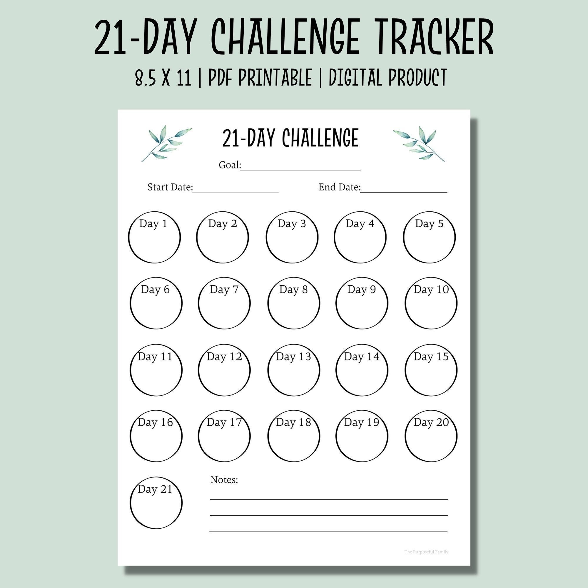 21 day calendar template 7