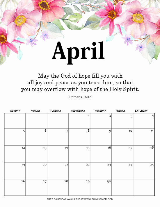 8×11 sie free april calander 10