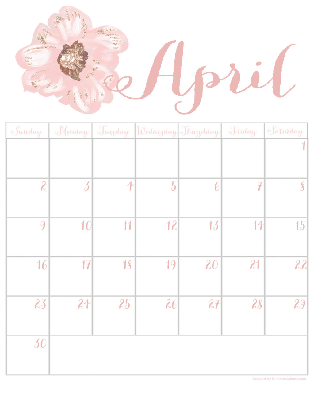 8×11 sie free april calander 23