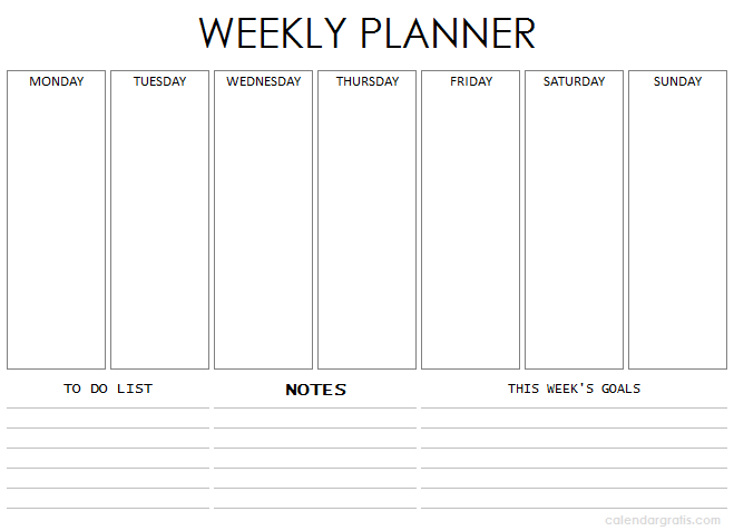 a one week calander 36