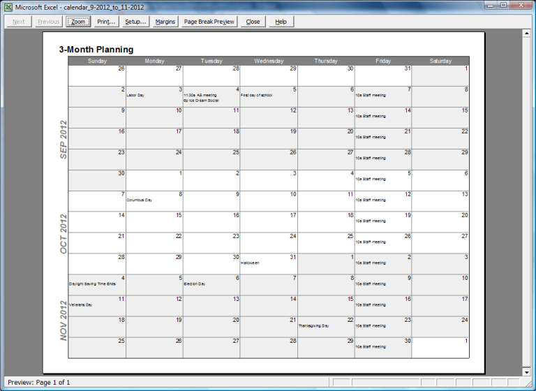 applications to print 3month calendars 10