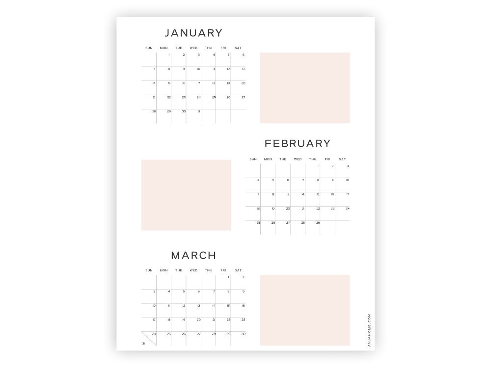 applications to print 3month calendars 15