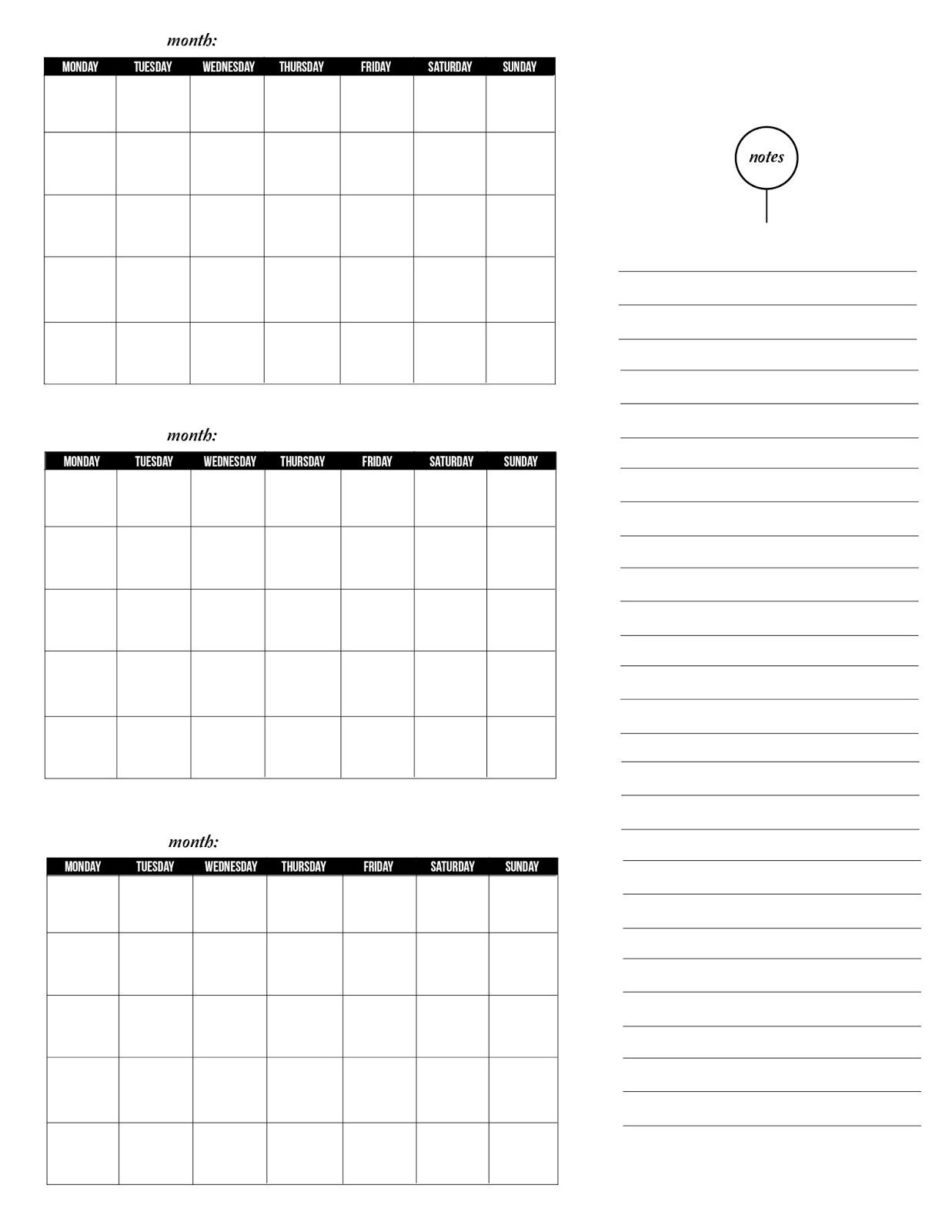 applications to print 3month calendars 2