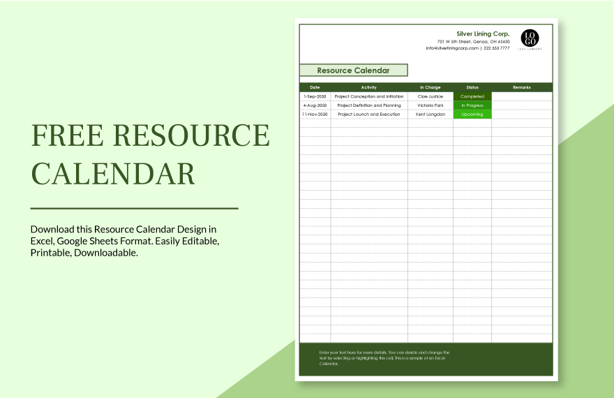 human resource calendar template 13