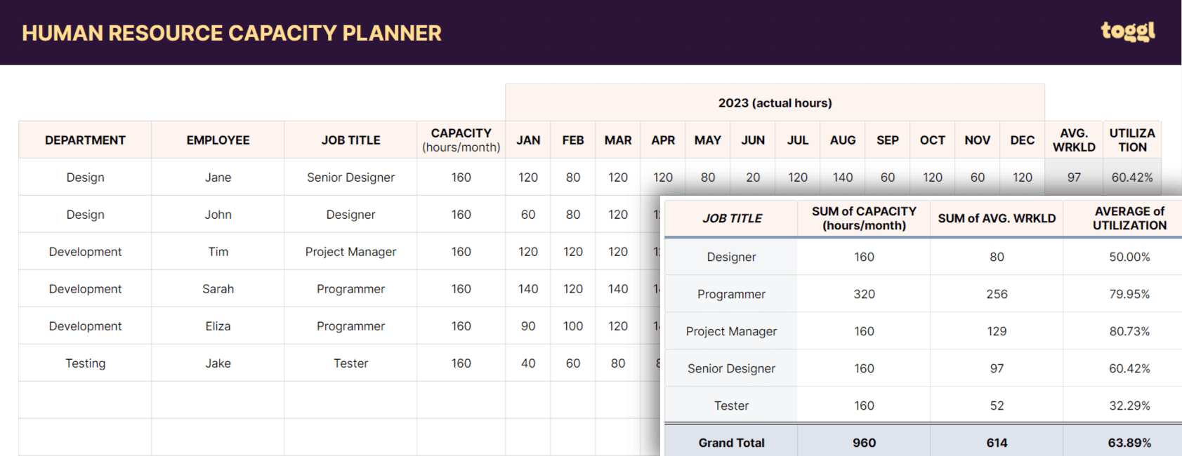 human resource calendar template 43