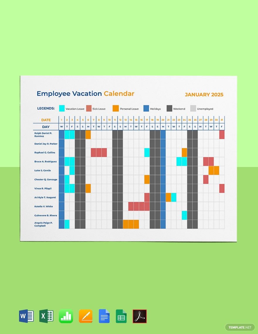 human resource vacation calendars 1