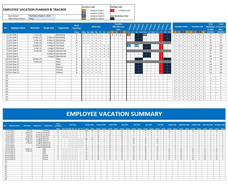 human resource vacation calendars 2