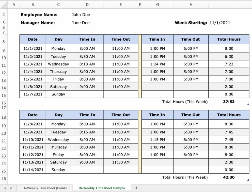 time off template in excel 22