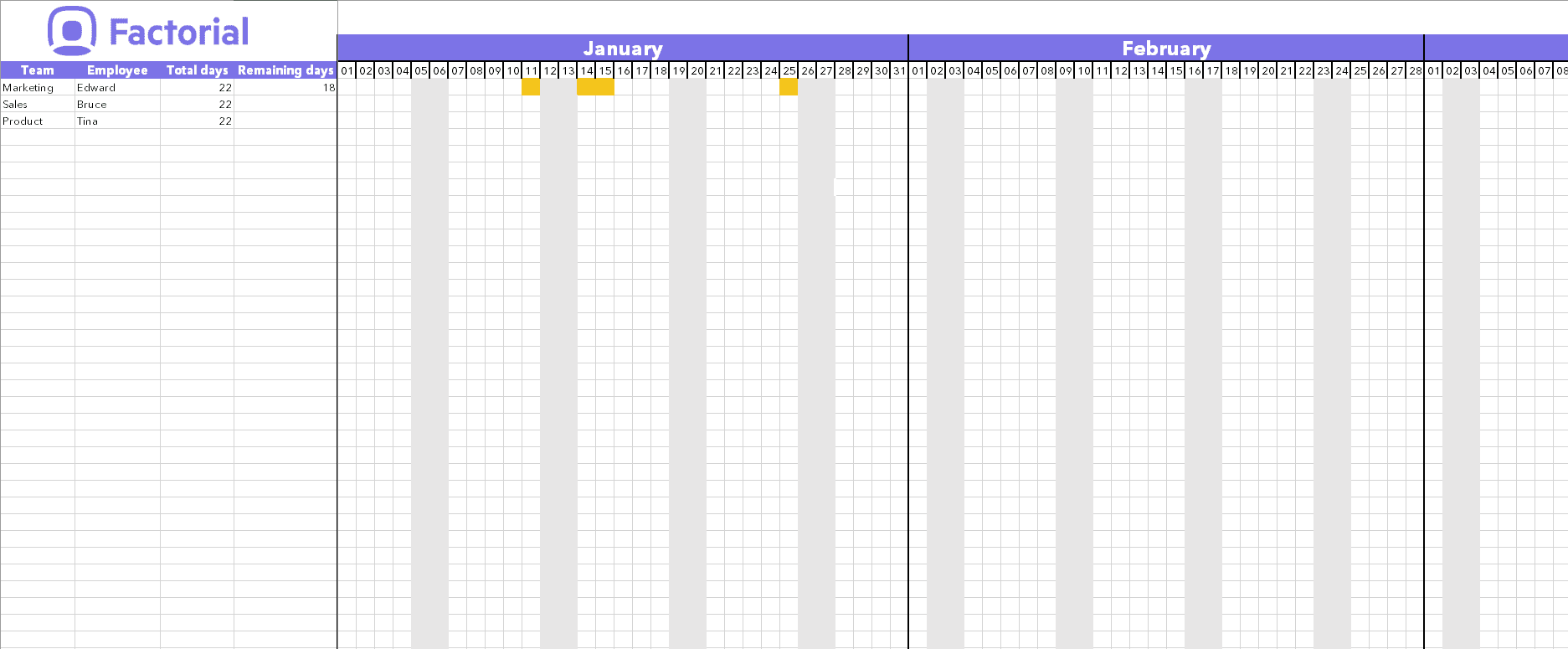 time off template in excel 28