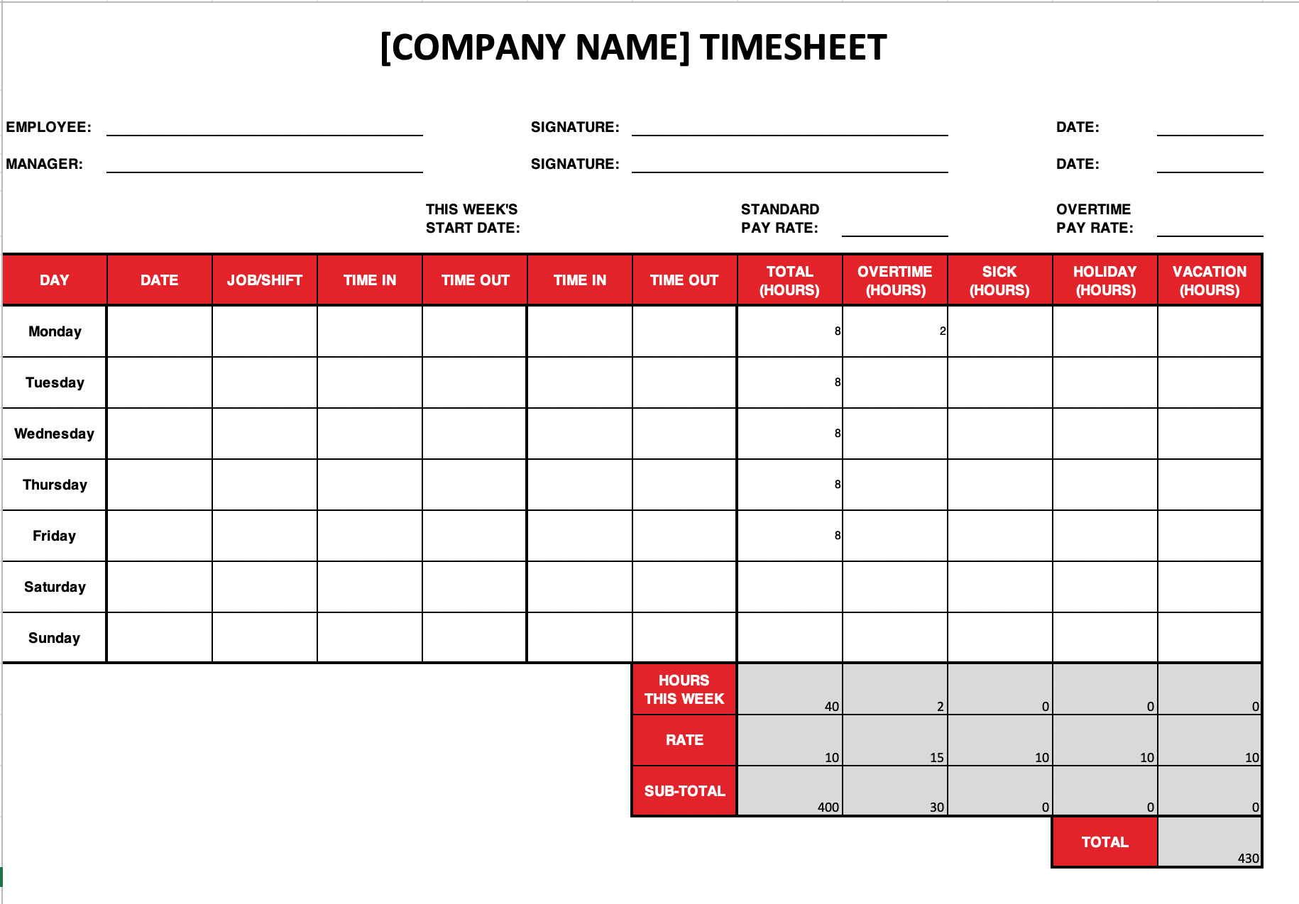 time off template in excel 40