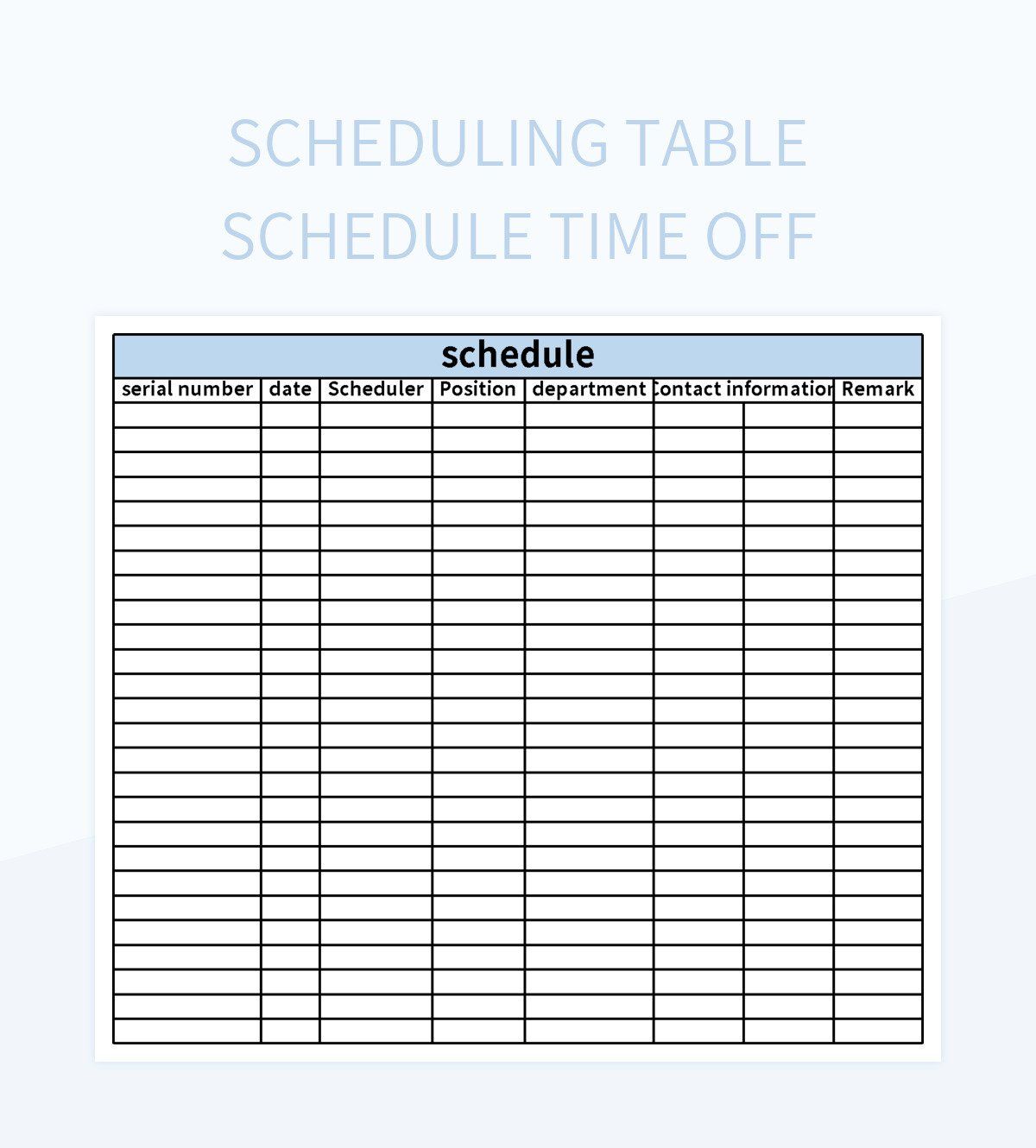 time off template in excel 5