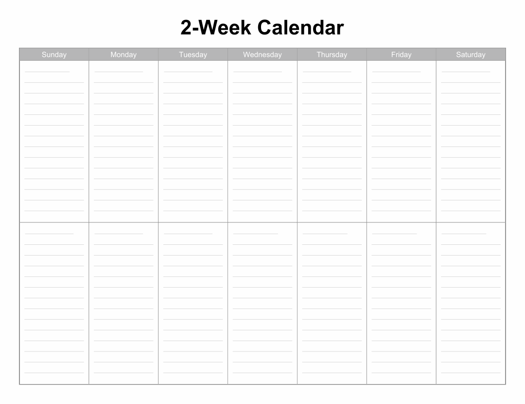 two week calendar template word 24