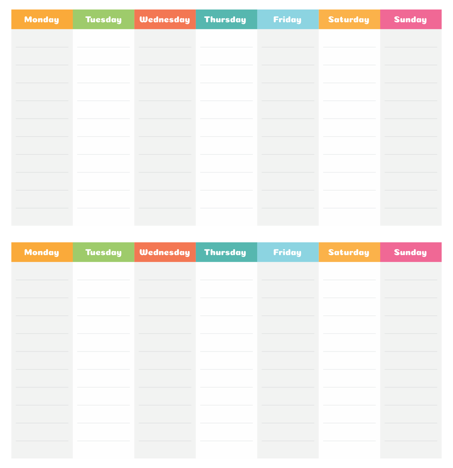 two week calendar template word 41