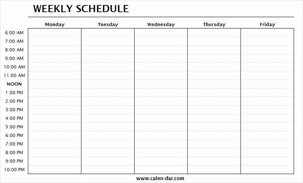 word calendar template monday through friday 11